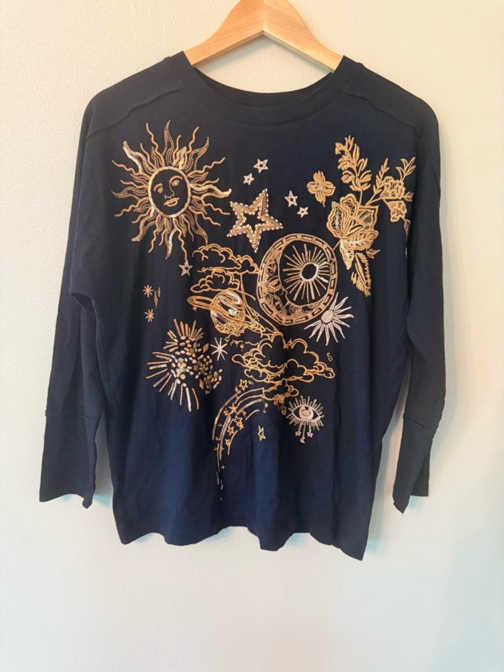 Johnny Was Miaora Celestial Embroidered Dolman Top Medium Petite New With Tags - Picture 3 of 7